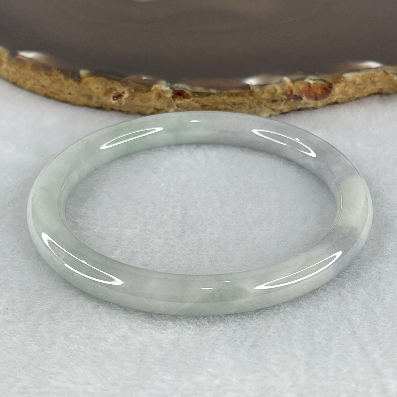 Certified Natural Type A Light Lavender with Light Green Jadeite Bangle 32.323g Internal Diameter 57.9mm 7.6 by 7.8mm (Internal Line)