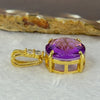 Natural Amethyst with Crystals in Gold Pendent 6.58g 17.8 by 9.1mm - Huangs Jadeite and Jewelry Pte Ltd