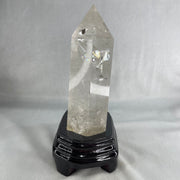 Natural Clear Quartz Tower with Wooden Stand Display 1188.6g 118.0 by 886 by 185.0mm - Huangs Jadeite and Jewelry Pte Ltd