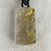 Good Grade Natural Golden Rutilated Quartz Guan Gong and Dragon Pendant with Onyx and Golden Rutilated Quartz Beads Necklace 18.61g 64cm 43.6 by 24.7 by 9.6mm - Huangs Jadeite and Jewelry Pte Ltd