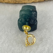 Natural Purple and Green Fluorite Ox Charm Pendant 4.00g 17.3 by 10.8 by 9.8mm - Huangs Jadeite and Jewelry Pte Ltd