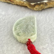 Type A Light Lavender and Green Phoenix Half Heart Pendant 13.55g 4.5 by 24.4 by 5.7mm - Huangs Jadeite and Jewelry Pte Ltd