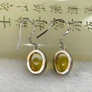 Natural Citrine Sliver Earrings Pair 2.44g 10.2 by 8.1 by 5.0mm - Huangs Jadeite and Jewelry Pte Ltd