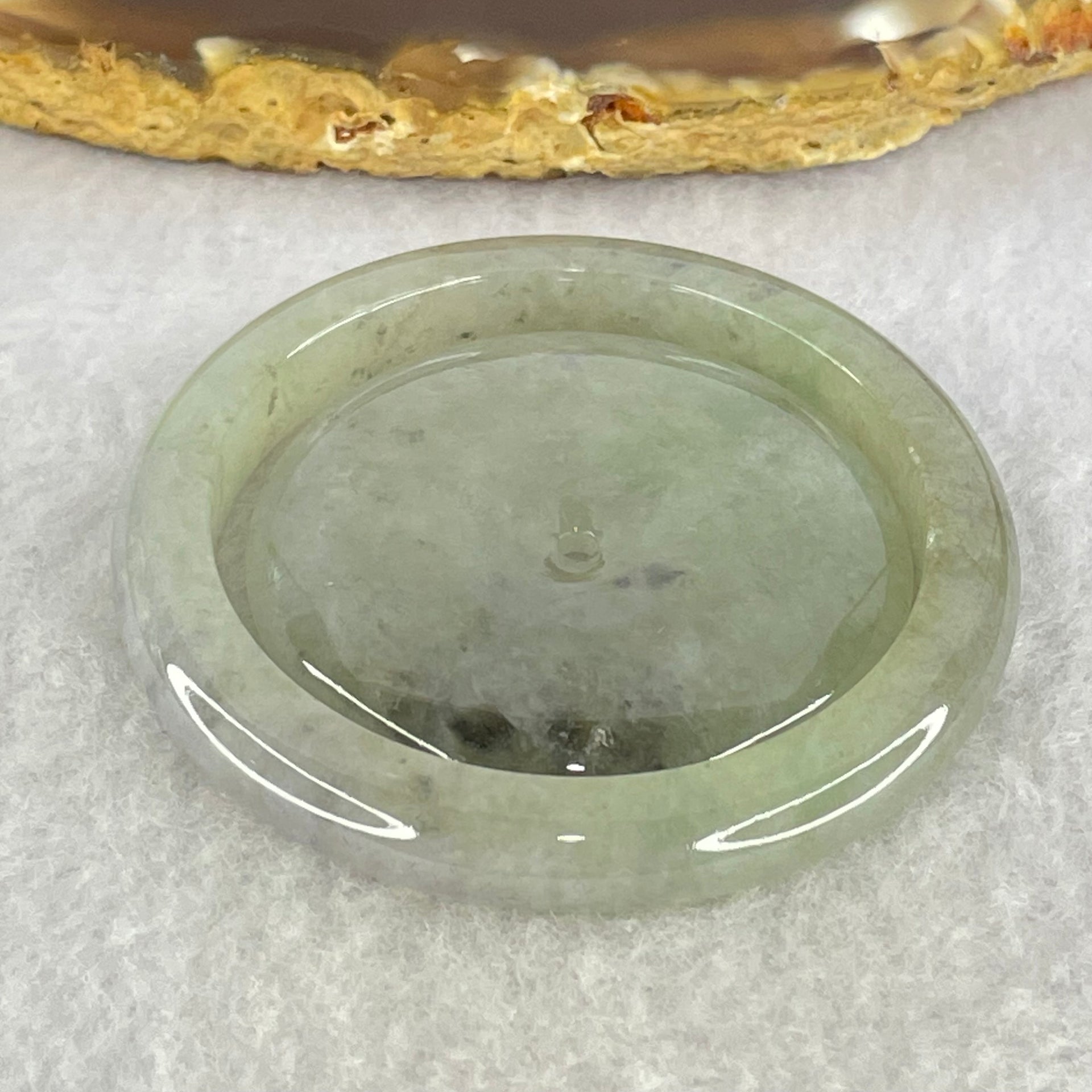 Type A Green Wuji Grey Jadeite Baby Bangle and Ping An Kou Donut Set 33.51g 6.2 by 6.0mm 38.3 by 6.2mm (Close to Perfect) - Huangs Jadeite and Jewelry Pte Ltd