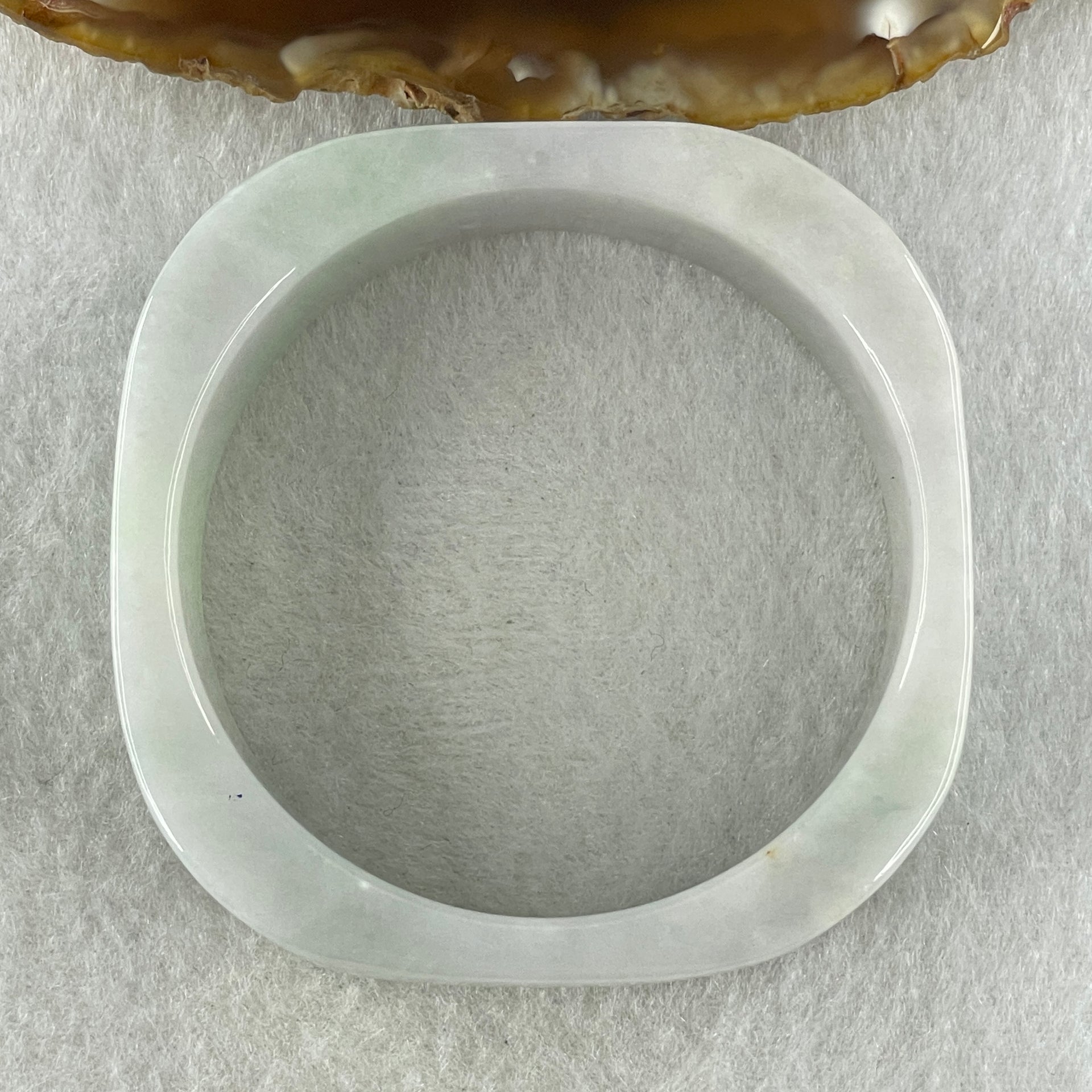 Type A Natural Green with Lavender Jadeite Squarish Rounded Bangle 69.02g Inner Diameter 49.9mm 19.6 by 8.0mm (Very Very Slight Internal Lines) - Huangs Jadeite and Jewelry Pte Ltd