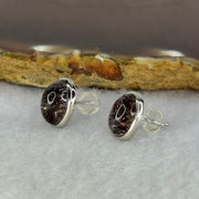 Good Grade Natural Super 7 S925 Silver Earrings 2.36g 10.1 by 7.9 by 4.5mm - Huangs Jadeite and Jewelry Pte Ltd