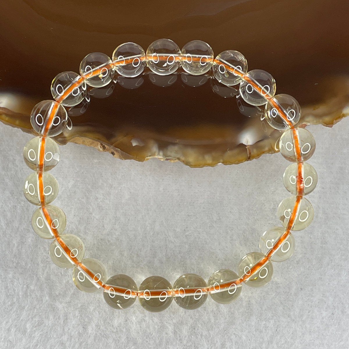 Certified Above Average Grade Natural Yellow Citrine Crystal Beads Bracelet | 8.3mm Golden Merchant's Stone (17.35g | 15.5cm Wrist Sizing | 23 Beads)