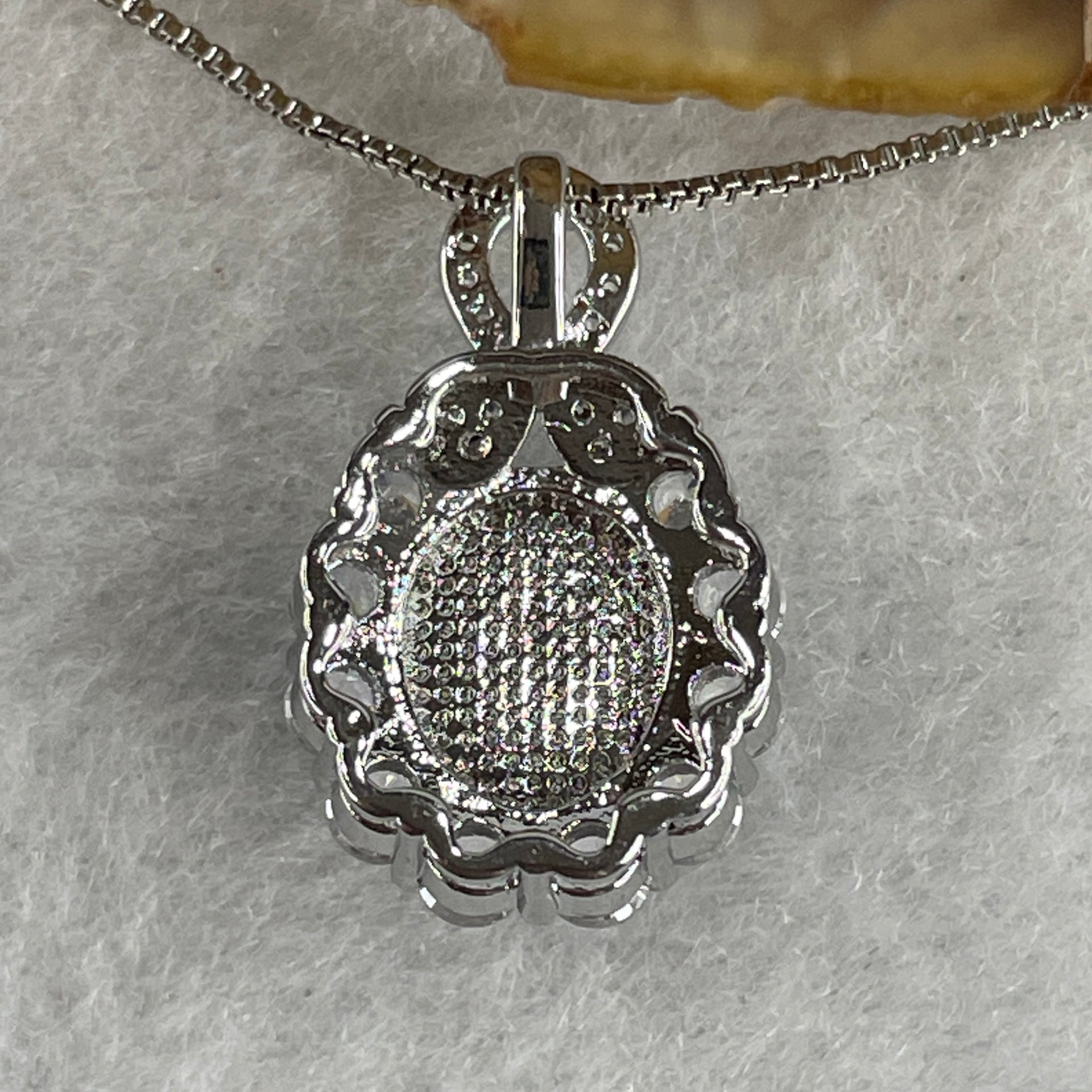 Natural Blue Aquamarine Cabochon Pendant on S925 Sliver 5.11g 9.8 by 6.7 by 3.8mm - Huangs Jadeite and Jewelry Pte Ltd