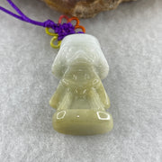 Natural Type A Brownish & Light Green Jadeite Darth Vader Charm | Imperial Galactic Sovereign & Protection (9.58g | 30.3 x 16.5 x 11.1mm) - Huangs Jadeite and Jewelry Pte Ltd