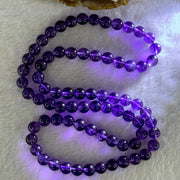 Good Grade Natural Amethyst Necklace 46.46g 52cm 7.7mm 75 Beads - Huangs Jadeite and Jewelry Pte Ltd