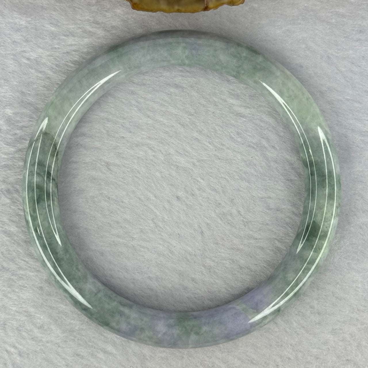 Type A Deep Lavender and Green Piao Hua Jadeite Bangle 34.38g Internal Diameter 56.0mm 8.1 by 8.1mm (External Line) - Huangs Jadeite and Jewelry Pte Ltd