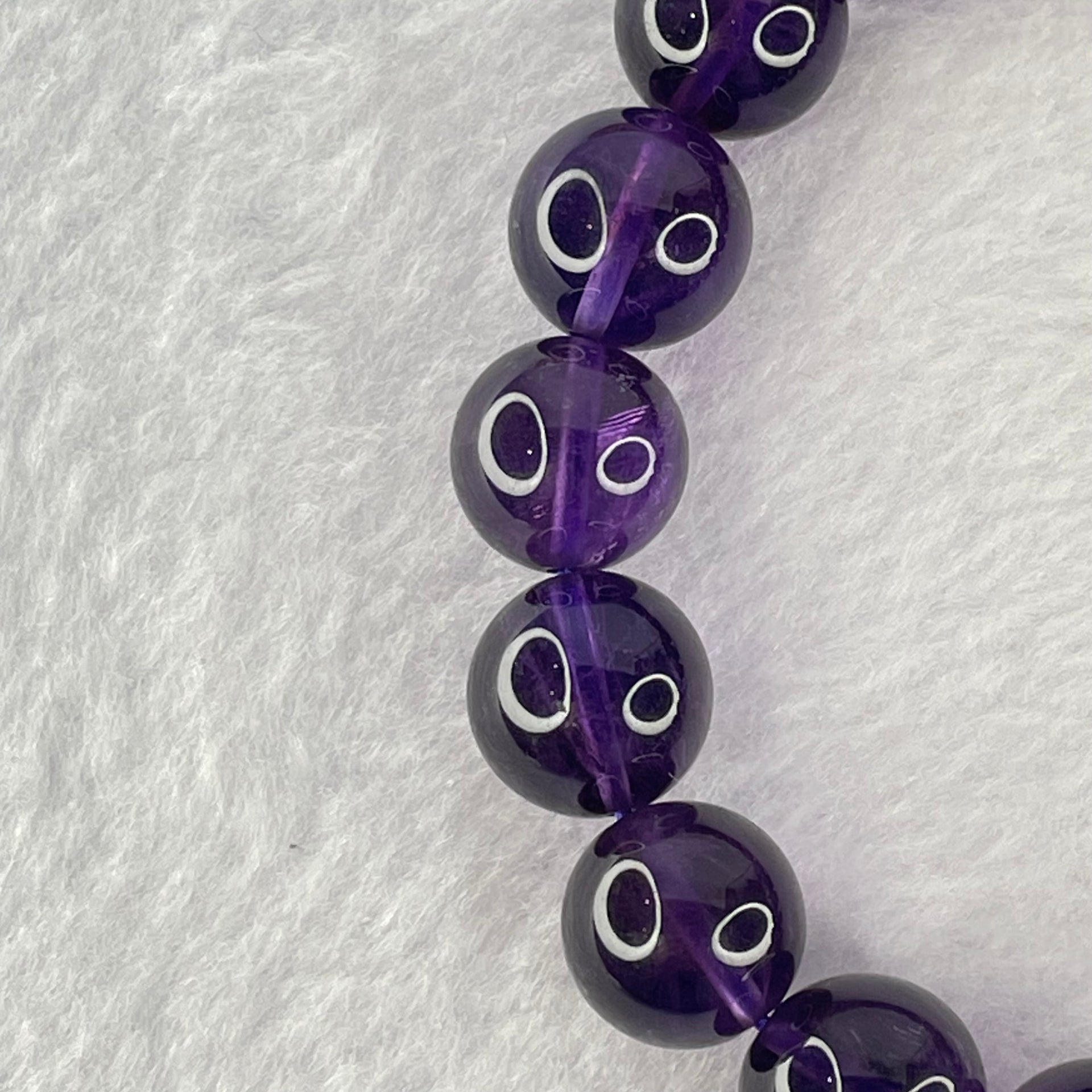 Very Good Grade Natural Amethyst Bracelet 46.78g 18.5cm 13.0mm 17 Beads - Huangs Jadeite and Jewelry Pte Ltd