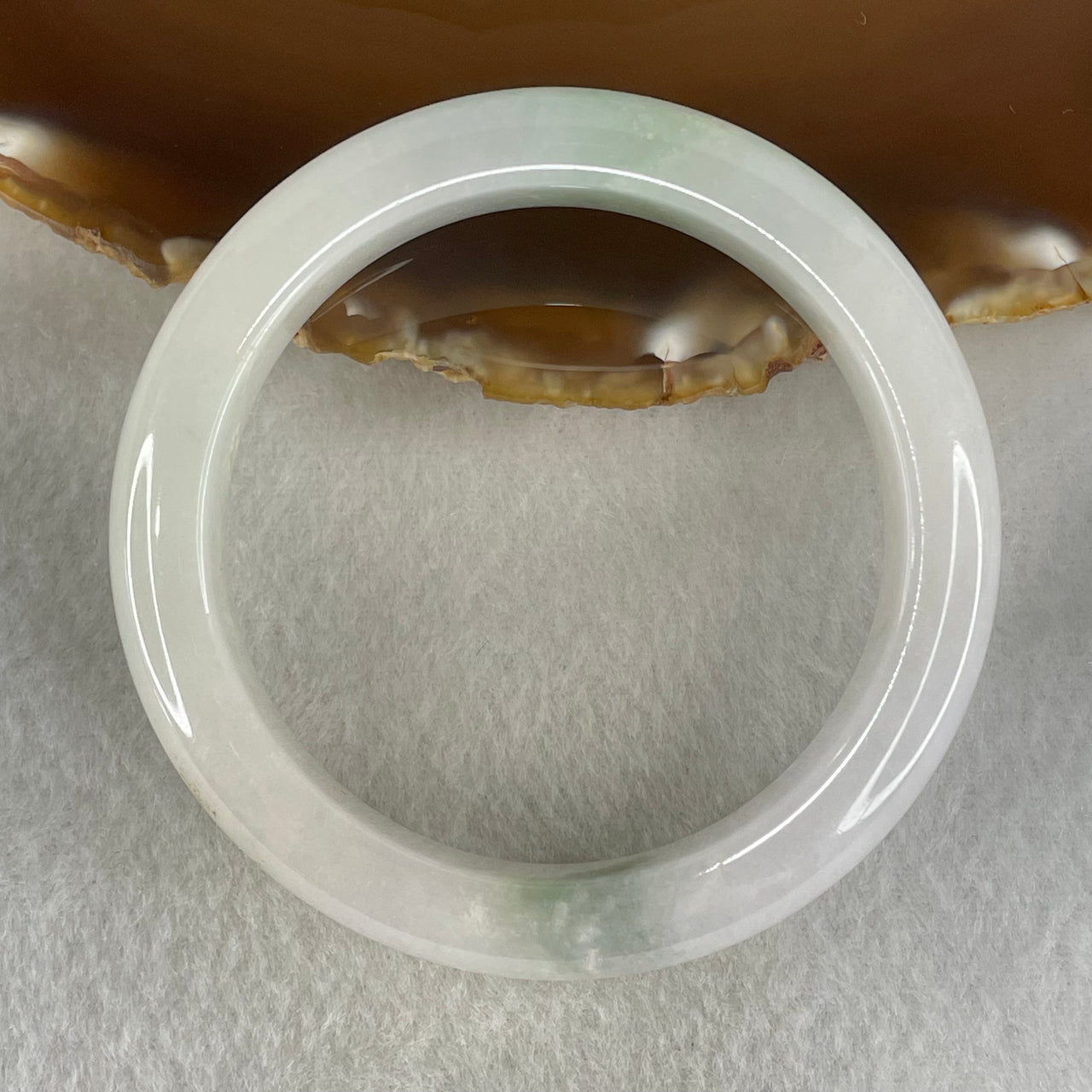 Type A Light Green with Faint Lavender Jadeite Bangle 58.05g Inner Diameter 54.4mm 12.5 by 9.0mm (Close to Perfect) - Huangs Jadeite and Jewelry Pte Ltd
