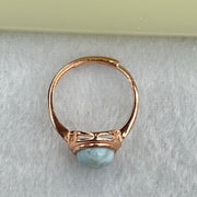 Natural Larimar in S925 Silver Rose Gold Color Ring (Adjustable Size) 2.55g 9.9 by 8.0 by 5.0mm - Huangs Jadeite and Jewelry Pte Ltd