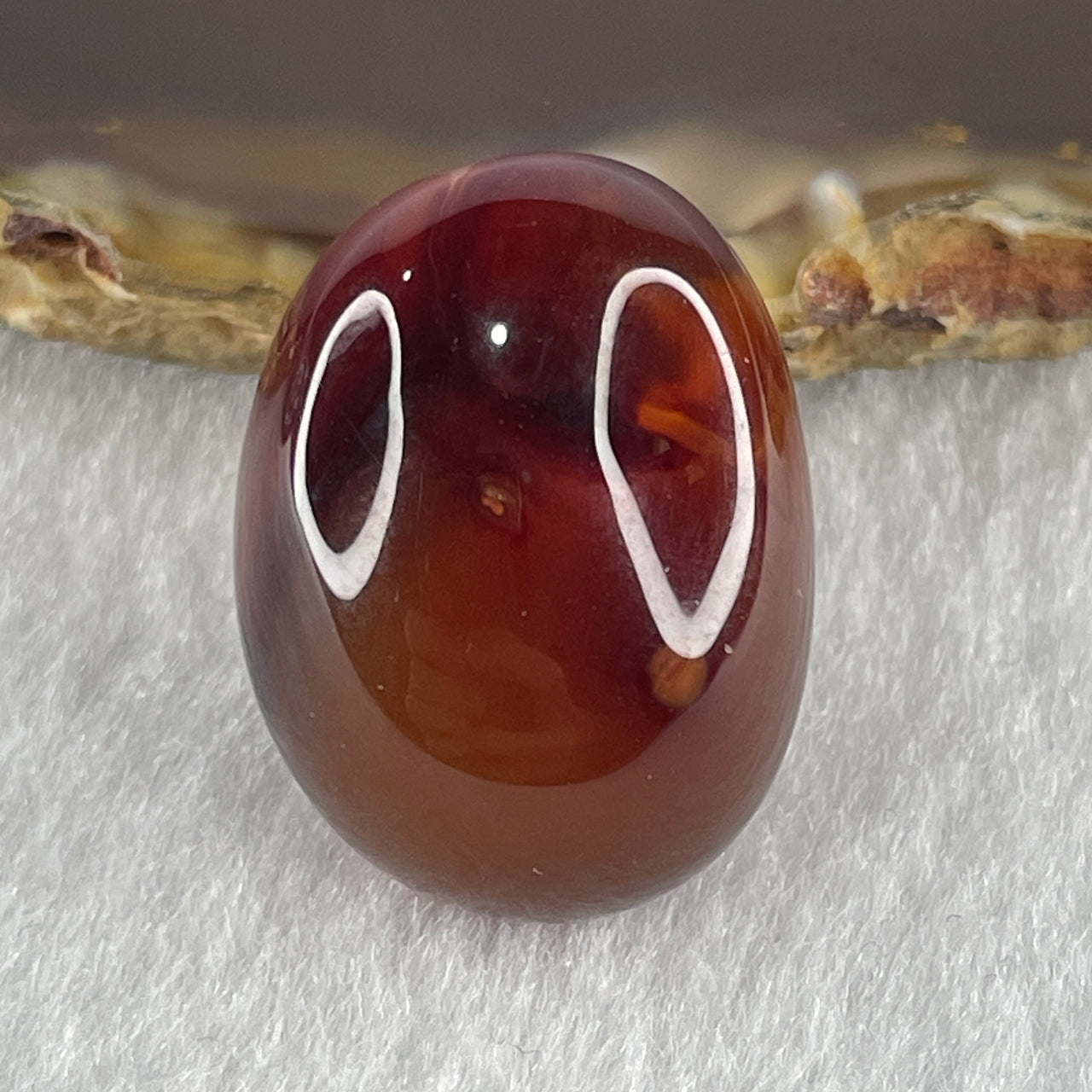 Natural Reddish Brown Agate Egg Display 10.96g 24.9 by 19.0 by 15.6mm