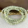 Type A Semi Icy Green with Wuji Grey Piao Hua Beads Necklace 104 Beads 5.5mm 32.18g - Huangs Jadeite and Jewelry Pte Ltd