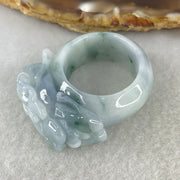 Type A Lavender with Blueish Green Patches Jadeite Pixiu Ring 17.40g 12.4 by 13.7mm US9.8 HK22 (Close to Perfect) - Huangs Jadeite and Jewelry Pte Ltd