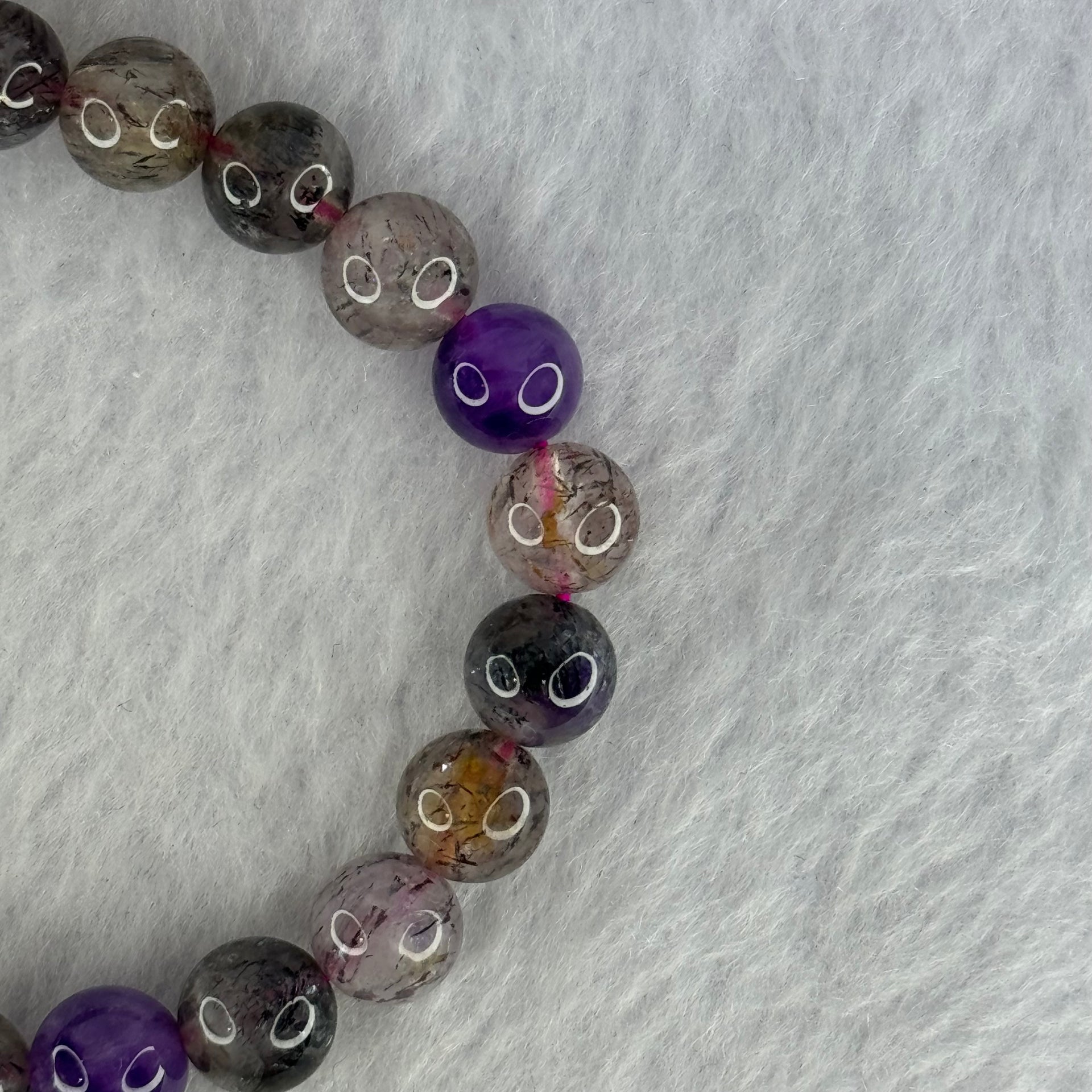 Natural Super 7 Beads Bracelet 15.09g 15cm 7.9mm 25 Beads - Huangs Jadeite and Jewelry Pte Ltd