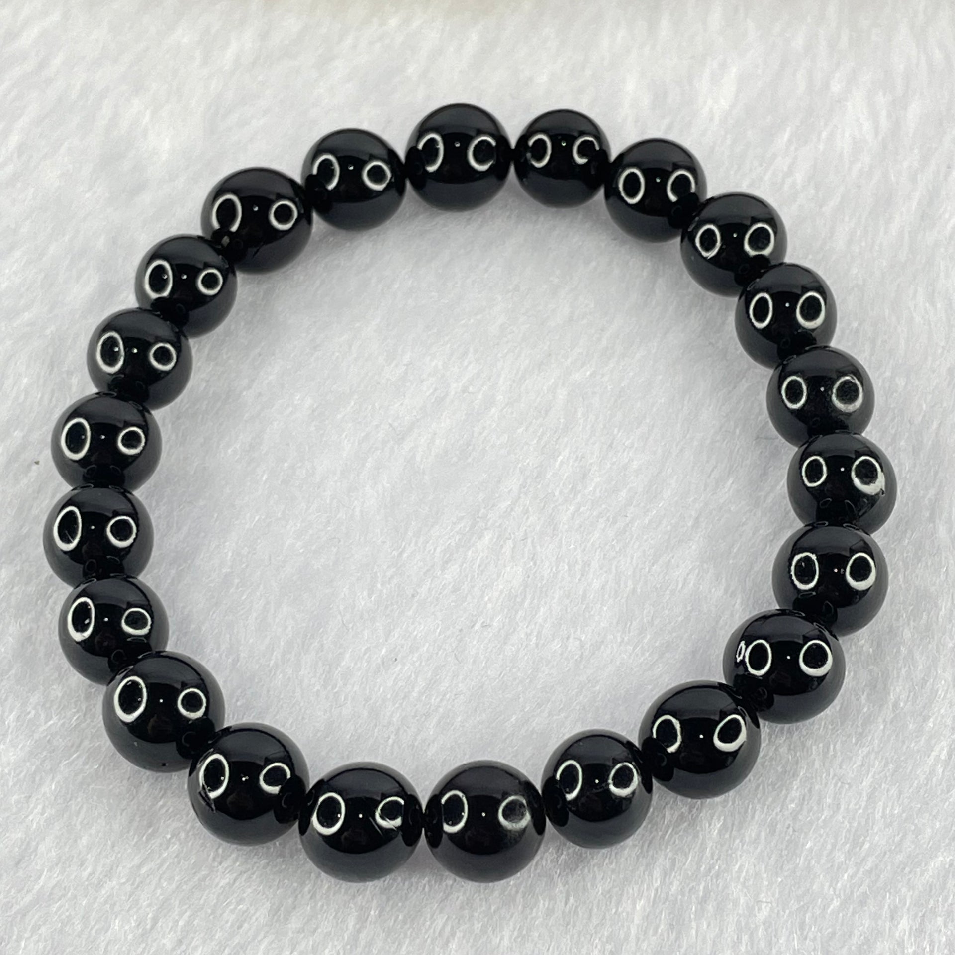 Natural Black Gold King Amber Beads Bracelet 天然黑金翁王琥珀手链 6.93g 15cm 8.5mm 22 Beads - Huangs Jadeite and Jewelry Pte Ltd