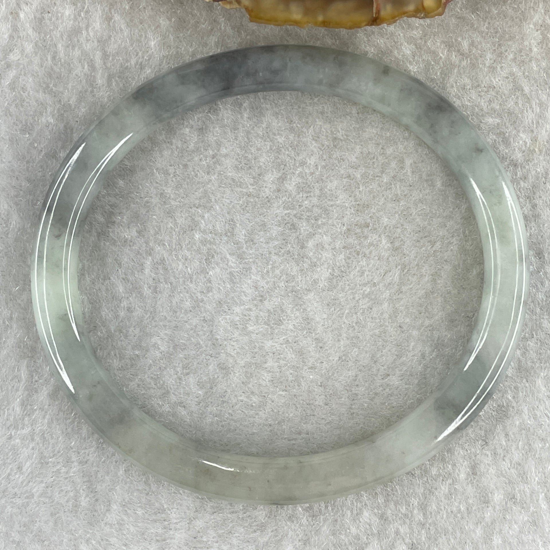 Type A Natural Green with Wuji Grey Piao Hua Jadeite Bangle 11.14g Internal Diameter 51.1mm 5.2 by 5.8mm (Close to Perfect) - Huangs Jadeite and Jewelry Pte Ltd