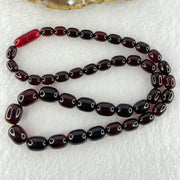 Natural Blood Red Amber Beads Bracelet 天然血珀手链 27.99g 48cm 7.3-11.5mm 43 Beads - Huangs Jadeite and Jewelry Pte Ltd