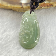 Type A Icy Light Blueish Green Jadeite Ruyi Pendent 3.99g 25.9 by 13.8 by 3.9mm - Huangs Jadeite and Jewelry Pte Ltd