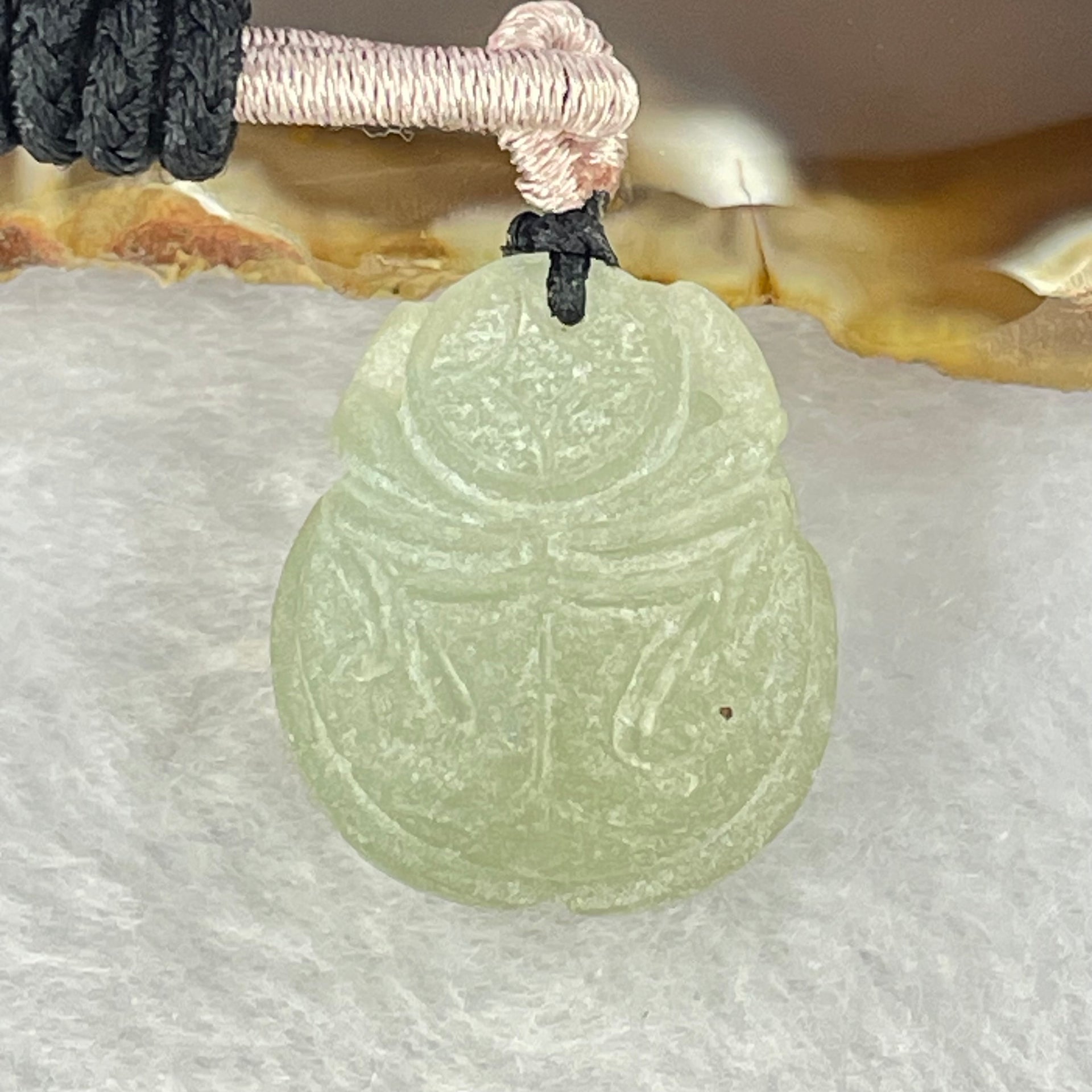Type A Light Green Jadeite Lady Bug with Coin Pendent 13.02g 21.6 by 19.2 by 14.7mm - Huangs Jadeite and Jewelry Pte Ltd