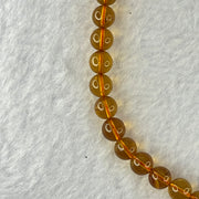 Natural Gold Yellow Amber Elastic Necklace 天然黄琥珀项链 9.24g 32cm 6.7mm 59 Beads - Huangs Jadeite and Jewelry Pte Ltd