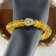 Natural Intense Yellow Citrine Donut with Hulu Charm Bracelet 26.29g 15cm 9.4mm 32 Beads - Huangs Jadeite and Jewelry Pte Ltd