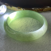 Certified Type A Natural Jelly Light Green with Green Jadeite Bangle 56.69g Inner Diameter 59.0cm 14.7 by 7.3mm (Close to Perfect) - Huangs Jadeite and Jewelry Pte Ltd