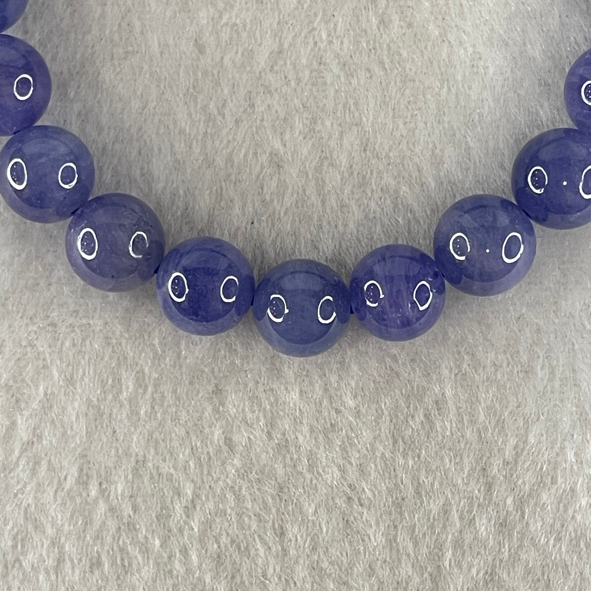 Above Average Grade Natural Blue Tanzanite Beads Bracelet 24.67g 15.5cm 8.8mm 22 Beads - Huangs Jadeite and Jewelry Pte Ltd