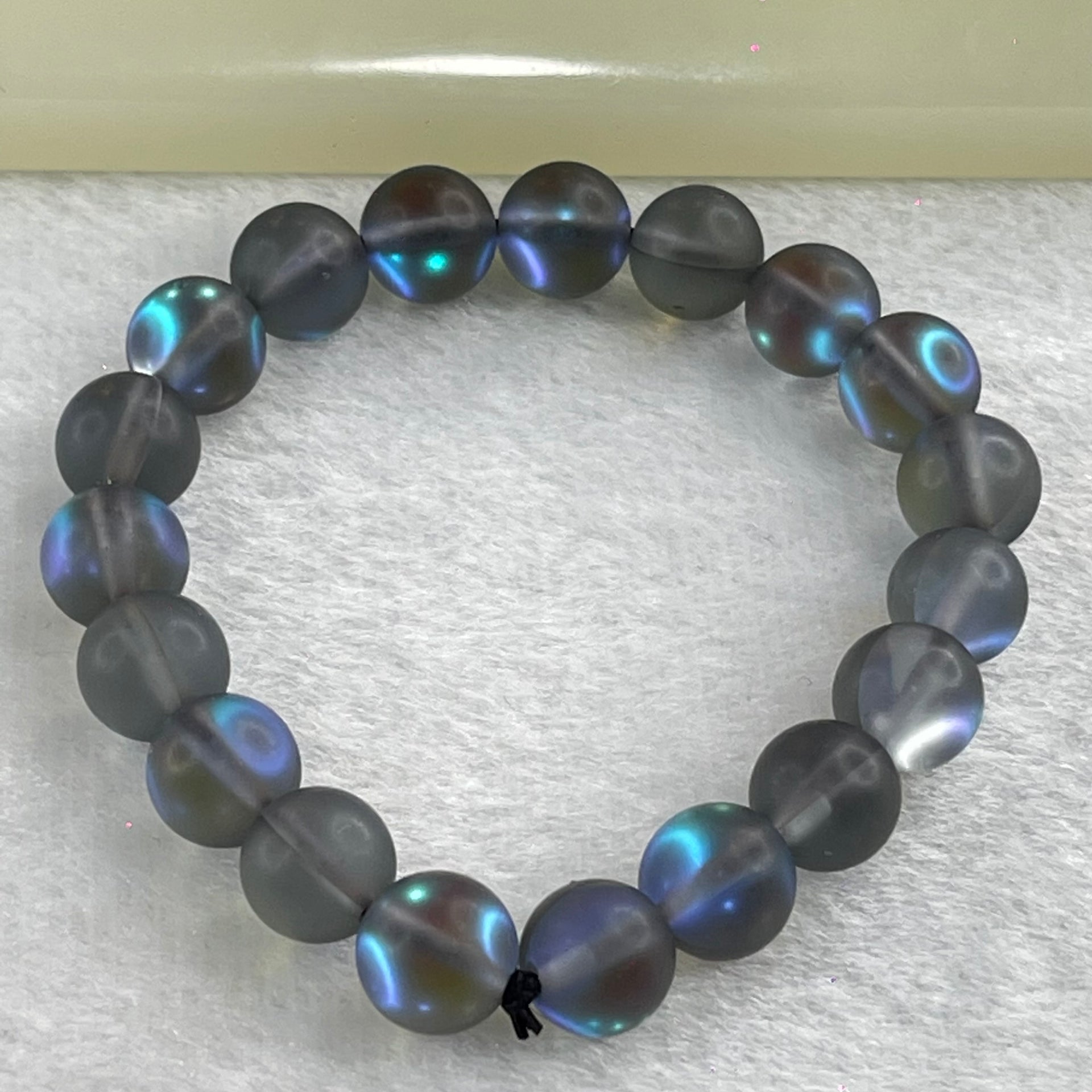 Blueish Grey Liuli Beads Bracelet 15.27g 13cm 8.5mm 19 Beads - Huangs Jadeite and Jewelry Pte Ltd