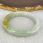 Type A Green Lavender with Brownish Yellow Patches Jadeite Bangle Internal Diameter 55.1mm 56.67g 11.9 by 8.7mm (VerSlight External Line + Very Slight Internal Line) - Huangs Jadeite and Jewelry Pte Ltd