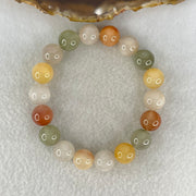 Above Average Grade Natural Muti Colour Rabbit Hair Rutilated Quartz Beads Bracelet 39.98g 18cm 11.9mm 18 Beads - Huangs Jadeite and Jewelry Pte Ltd