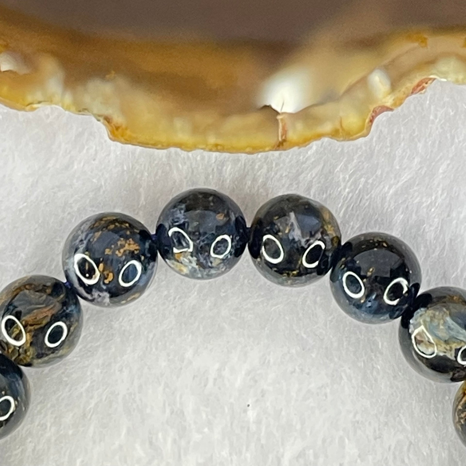 Good Grade Natural Petersite Beads Bracelet 21.95g 16cm 9.4mm 21 Beads - Huangs Jadeite and Jewelry Pte Ltd