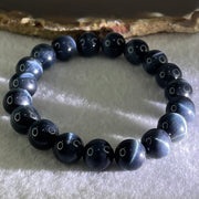 Natural Blue Tiger Eye Quartz Beads Bracelet 29.96g 16.5cm 10.6mm 19 Beads - Huangs Jadeite and Jewelry Pte Ltd