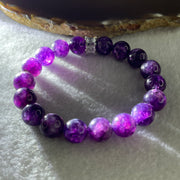 Certified Natural Purple Mica Jade Beads Bracelet 28.95g 15cm 10.3mm 18Beads - Huangs Jadeite and Jewelry Pte Ltd