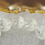 Natural White Phantom Quartz Beads Bracelet 52.08g 18.5cm 13.9mm 16 Beads - Huangs Jadeite and Jewelry Pte Ltd