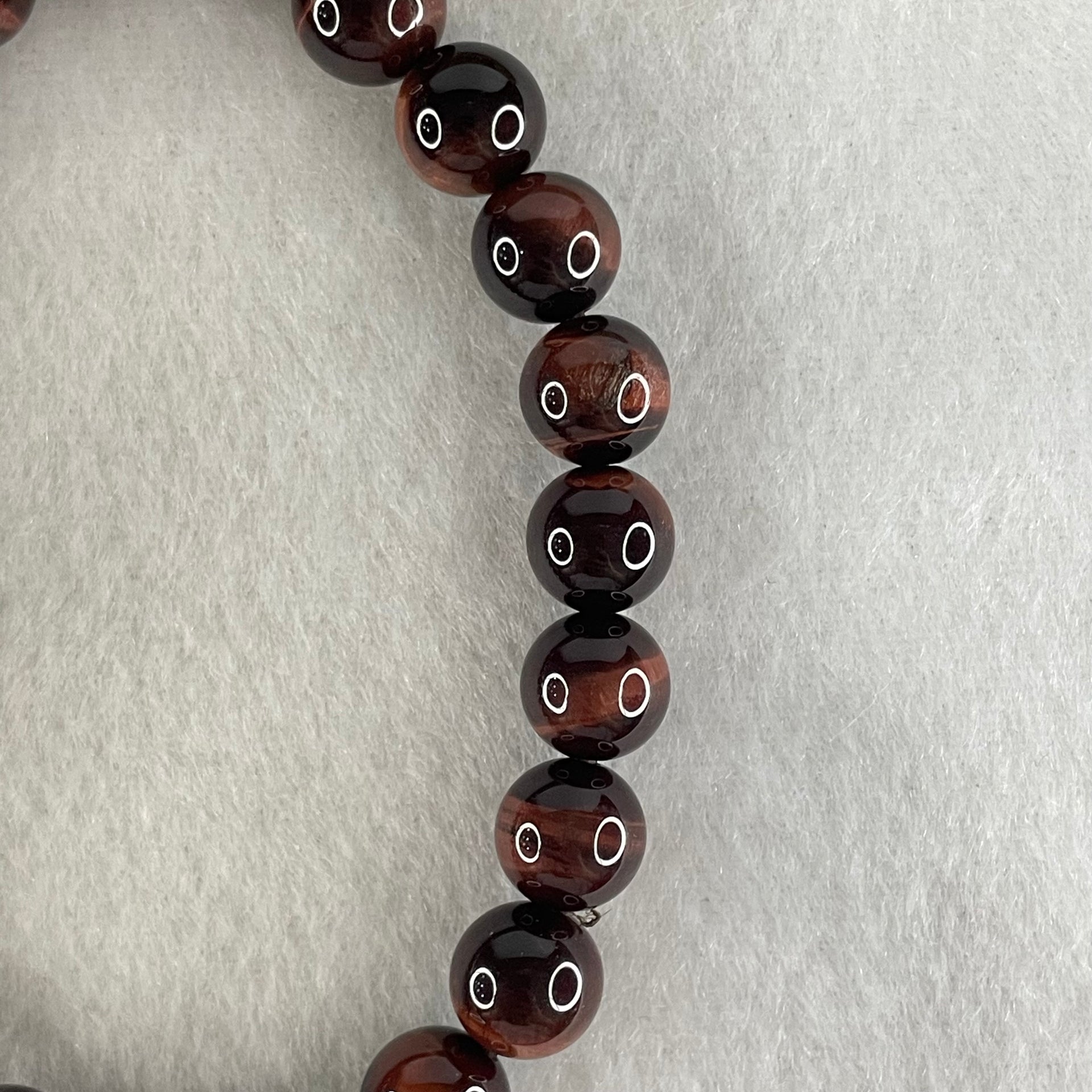 Natural Red Tiger's Eye Quartz Beads Bracelet 19.58g 16cm 8.5mm 23 Beads - Huangs Jadeite and Jewelry Pte Ltd