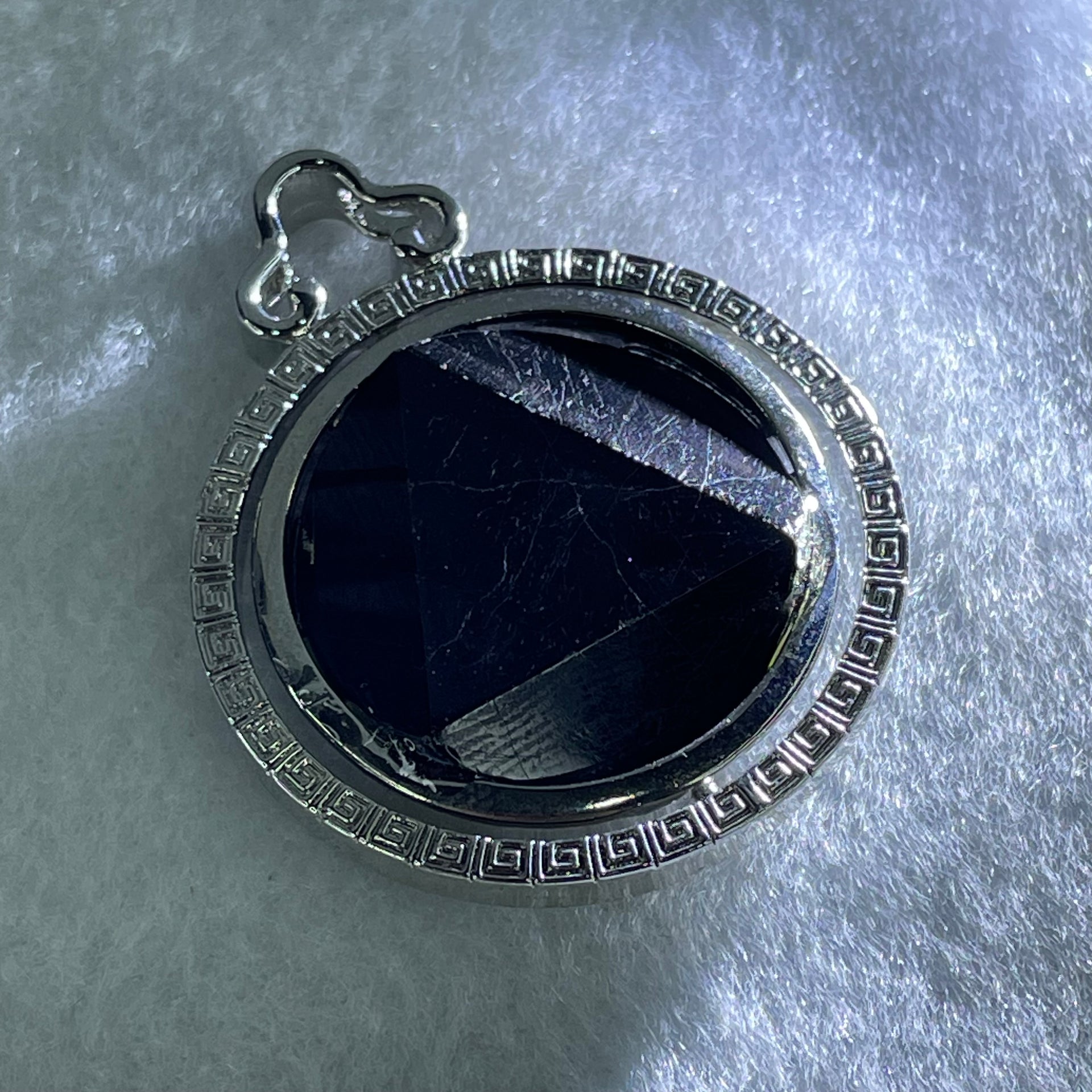 Natural Hypersthene in Stainless Steel Pendant 22.13g 25.0 by 8.0mm - Huangs Jadeite and Jewelry Pte Ltd