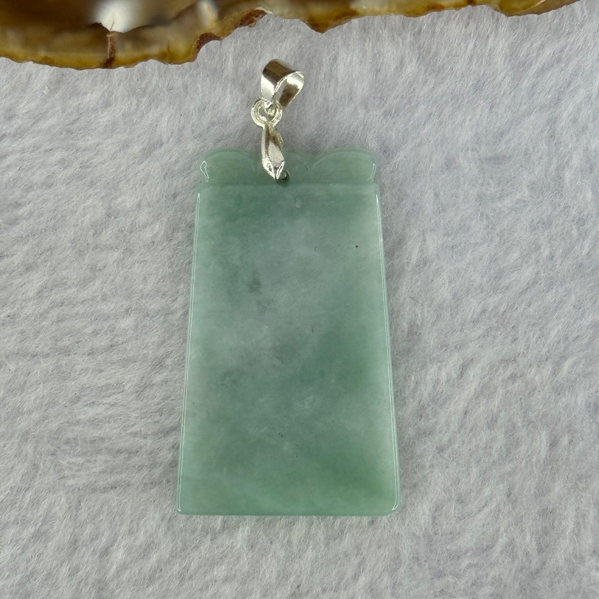 Type A Green and Lavender Jadeite Wu Shi Pai Pendant 9.11g 37.6 by 23.1 by 3.7mm - Huangs Jadeite and Jewelry Pte Ltd