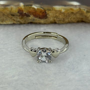 Cubic Zirconia in Sliver Ring (Adjustable Size) 1.99g 5.6 by 3.5mm - Huangs Jadeite and Jewelry Pte Ltd