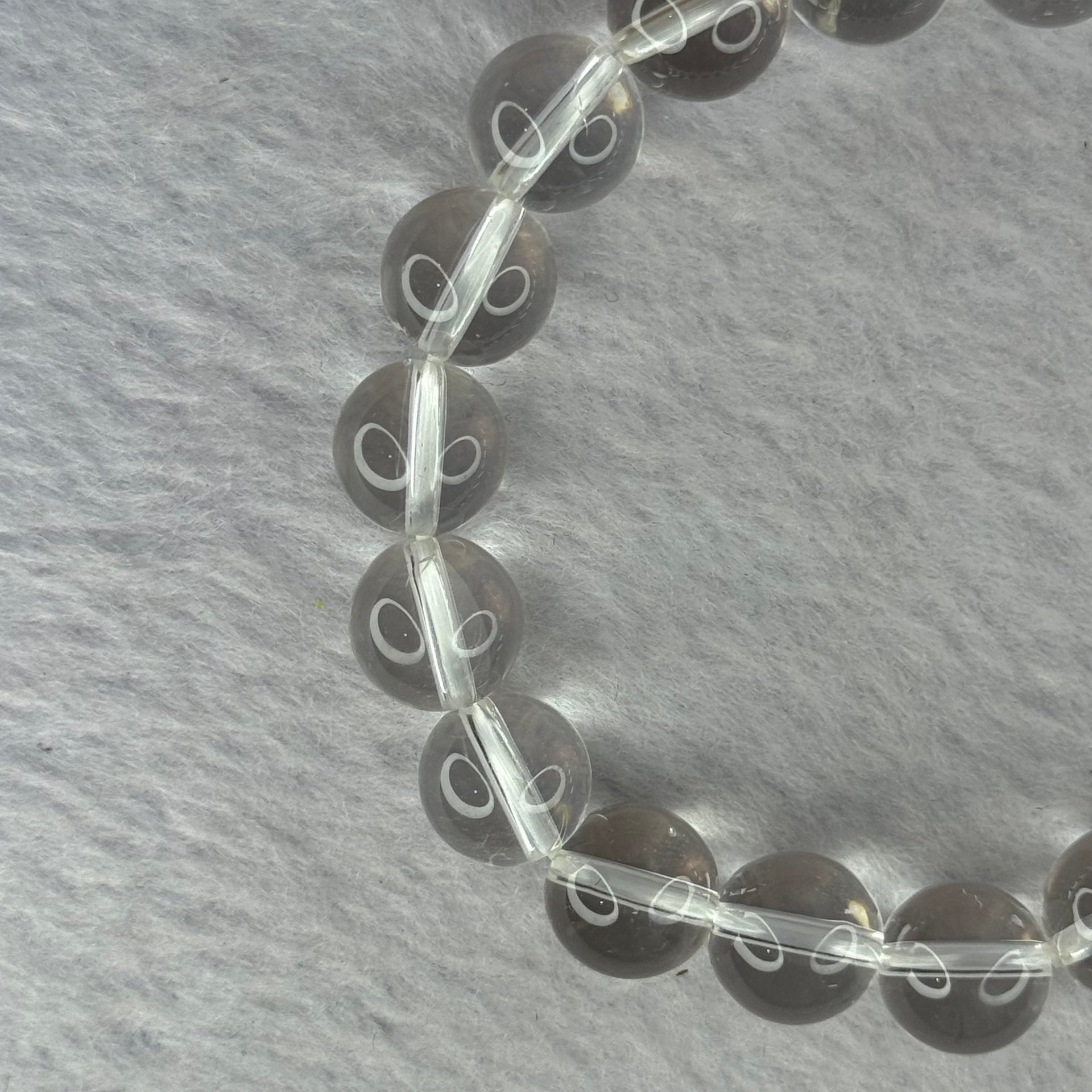 Natural Clear Quartz Bracelet 天然白水晶手链 30.91g 17cm 10.6mm 19 Beads - Huangs Jadeite and Jewelry Pte Ltd