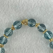 Good Grade Natural Blue Topaz Beads Bracelet 26.61g 16cm 8.8mm 16 Beads - Huangs Jadeite and Jewelry Pte Ltd