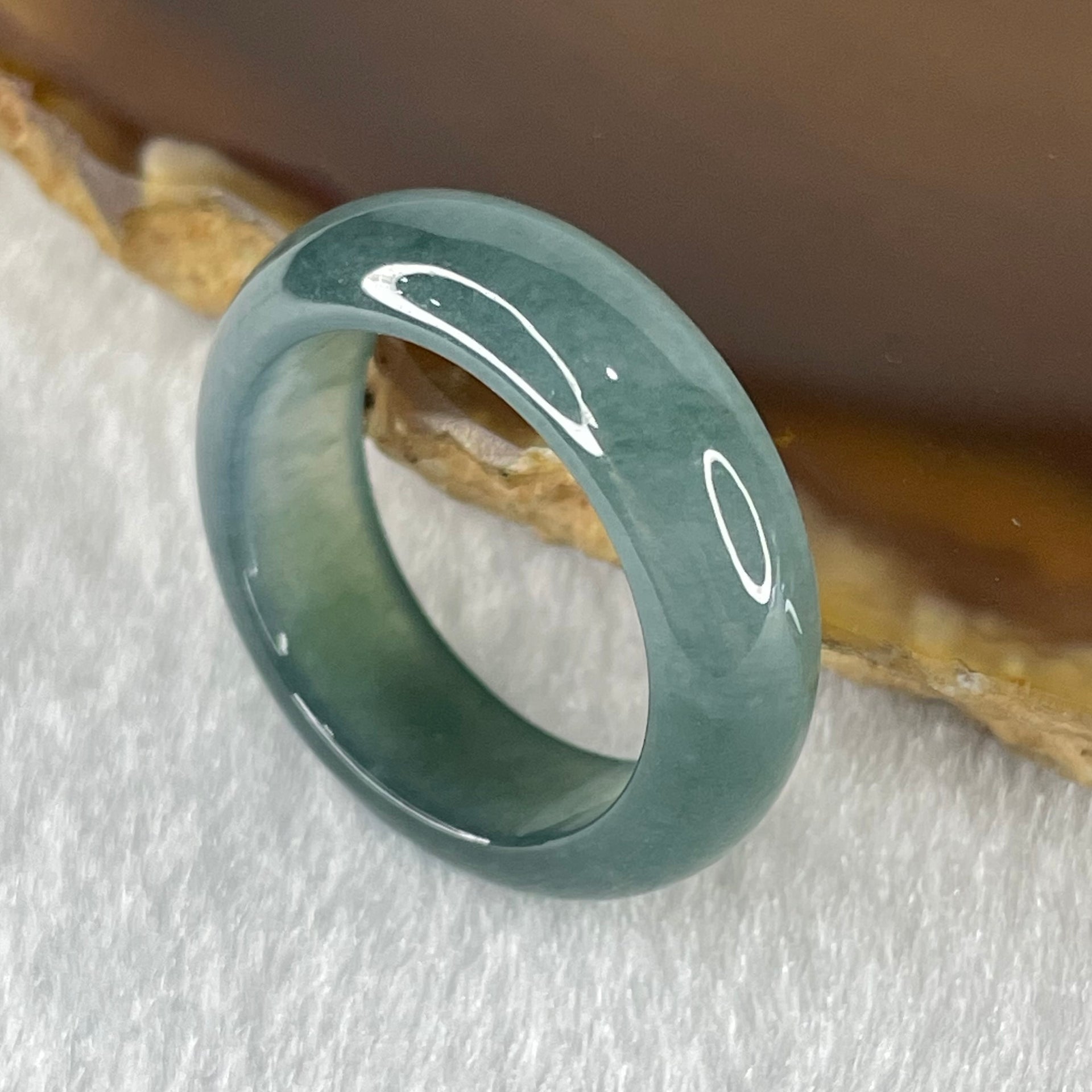 Type A Icy Blueish Green Jadeite Ring 4.13g 6.9 by 3.6mm US7.7 HK16.8 (Perfect) - Huangs Jadeite and Jewelry Pte Ltd