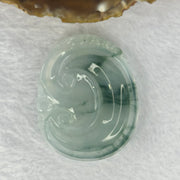 Grandmaster Certified Type A Icy Light Green with Blueish Green Piao Hua Ruyi Pendent 28.04g 53.2 by 42.7 by 7.1mm - Huangs Jadeite and Jewelry Pte Ltd