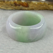 Type A Lavender and Green Jadeite Ring 14.74g 12.4 by 4.9mm US13.5 HK30.5 - Huangs Jadeite and Jewelry Pte Ltd