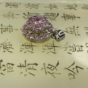 Pink Cubic Zirconia in Sliver Spinning Pendent 2.55g 12.5 by 6.8mm - Huangs Jadeite and Jewelry Pte Ltd