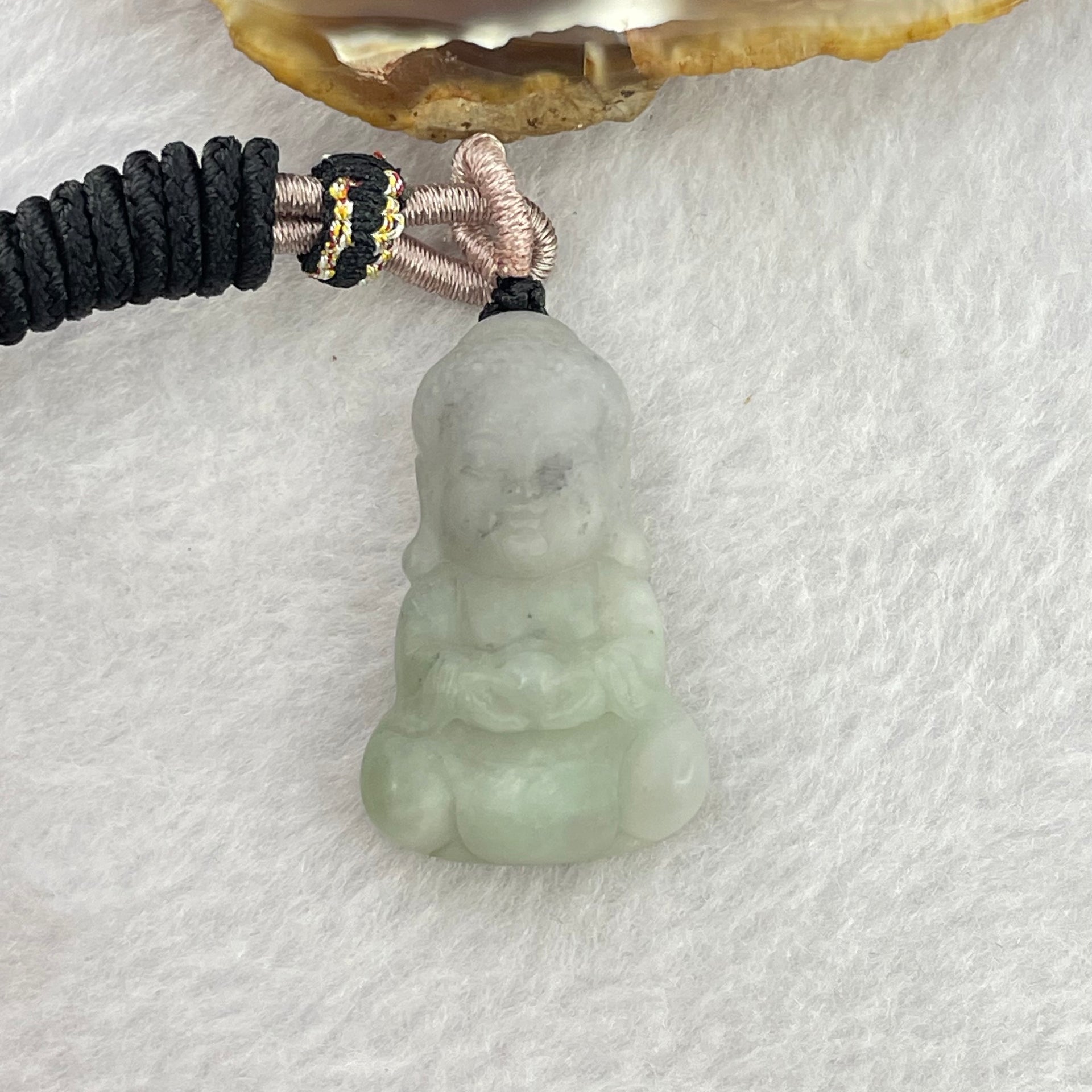 Type A Light Green Jadeite Baby Buddha Pendent 11.45g 33.2 by 21.0 by 8.4mm - Huangs Jadeite and Jewelry Pte Ltd