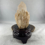 Natural Clear White Quartz Tower Cluster with Wooden Stand 640.8g 87.6 by 82.3 by 160.0mm - Huangs Jadeite and Jewelry Pte Ltd
